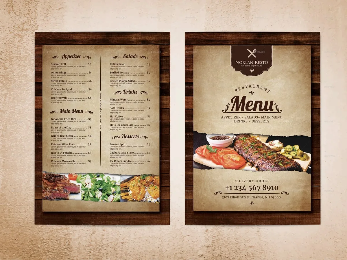 Restaurant Menu Printing and Lamination